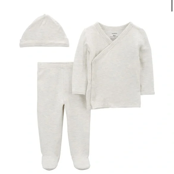 NWOT Carter's 3-Piece PurelySoft Top, Pants, and Hat Set - Picture 2 of 2